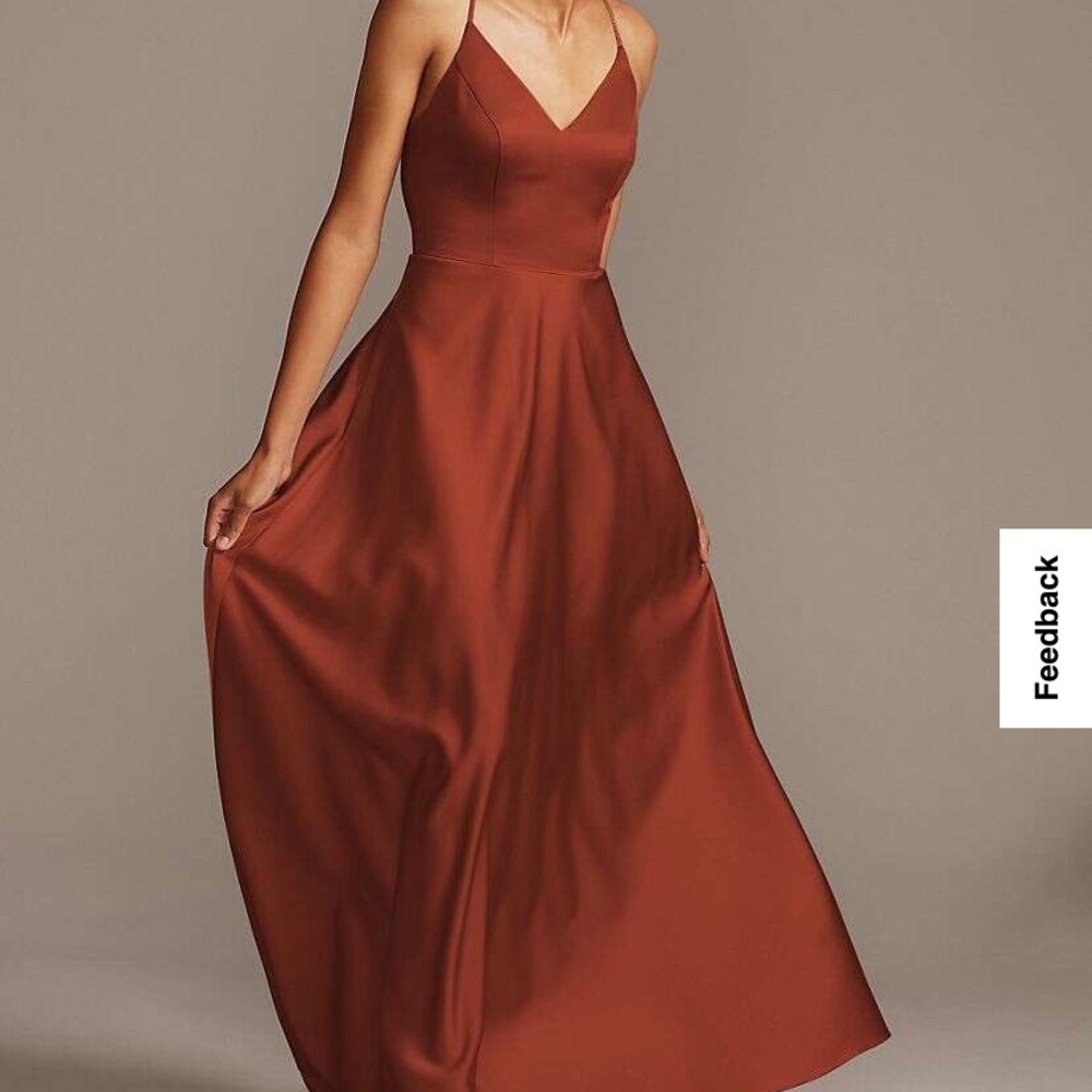 Spaghetti Strap Satin A-Line Dress, Sz12, NWT